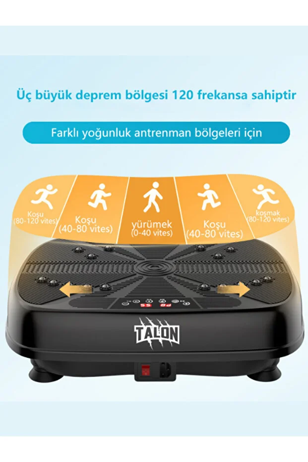 Talon Egzersiz Aleti Yüksek Titreşimli 1-99 Seviye Hız Ayarlı Bluetoothlu Kumandalı Vibration Plate